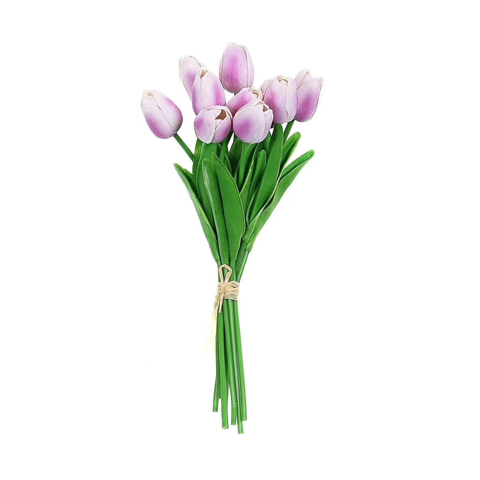 10 Stems 13" Lavender Lilac Real Touch Artificial Foam Tulip Flowers