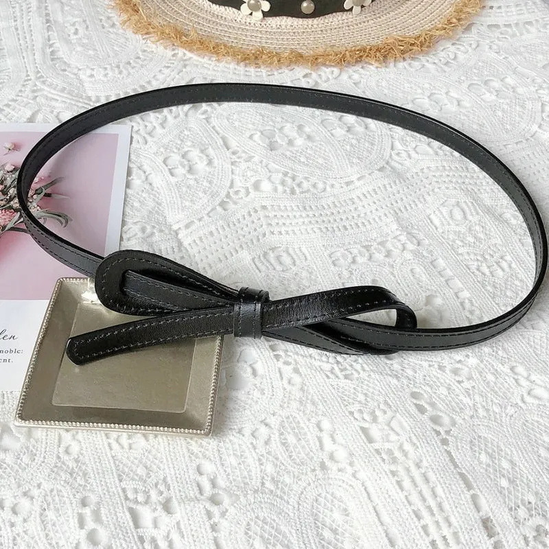 110cm Female Wild Belts Strap Thin Waistband Knotted Bow Waist Belt