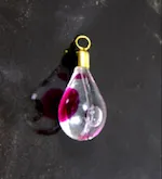 1.25" Fairy Elixir Potion in Clear Bottle Charm with pink liquid, gold cap, pack of 2