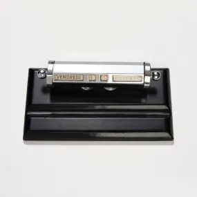 1960s Le Tanneur Leather And Chrome Perpetual Desk Calendar Tray