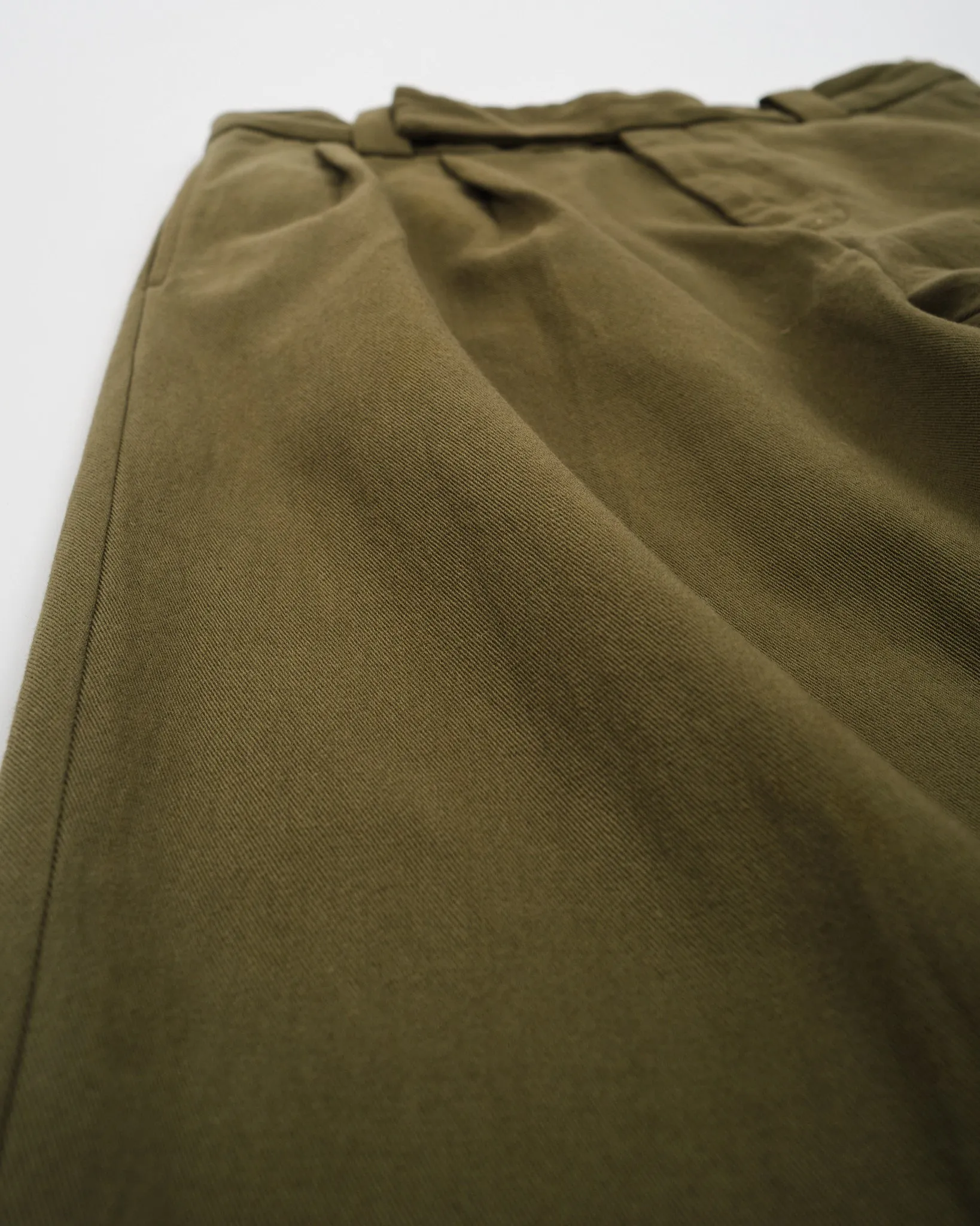 2Pleats Wide Trousers Olive