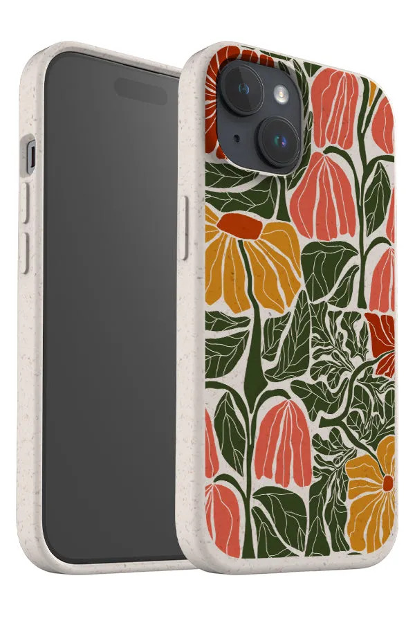 Abstract Flower Pattern Eco Bamboo Phone Case (Multicolour)