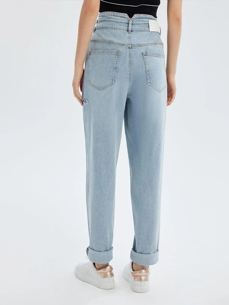 Acetate High-Waist Dad Jeans