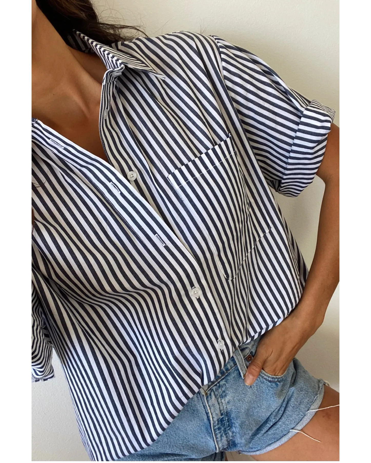 Alexandra Rogue Shirt - Navy Stripe