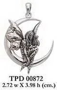 Amy Brown Moon Dream Fairy Sterling Silver Jewelry Pendant TPD872