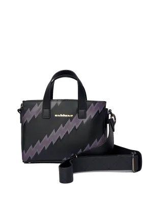 Ashluxe ZigZag Leather Mini Bag - Black/Purple