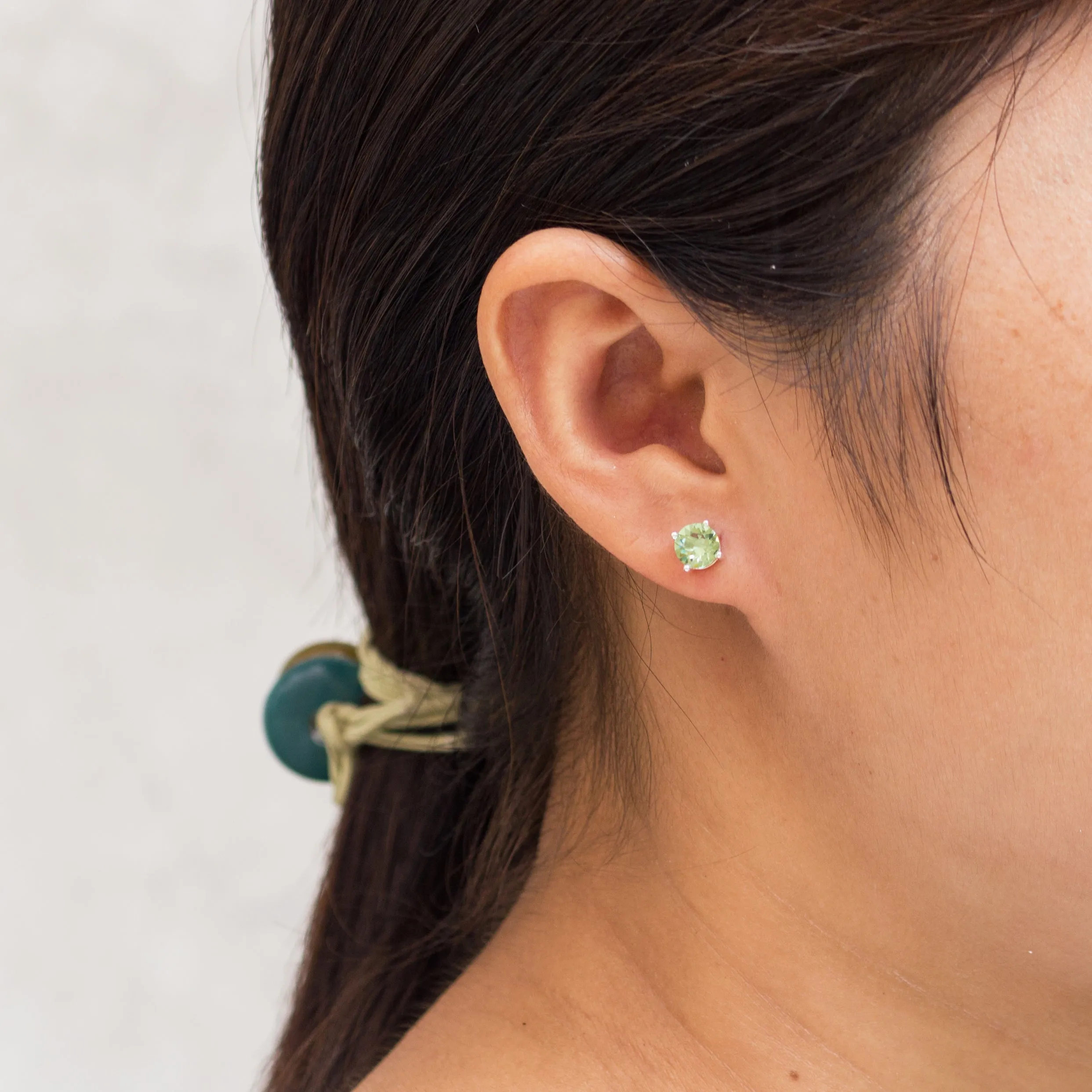 August (Peridot) Birthstone Earrings Created with Zircondia® Crystals