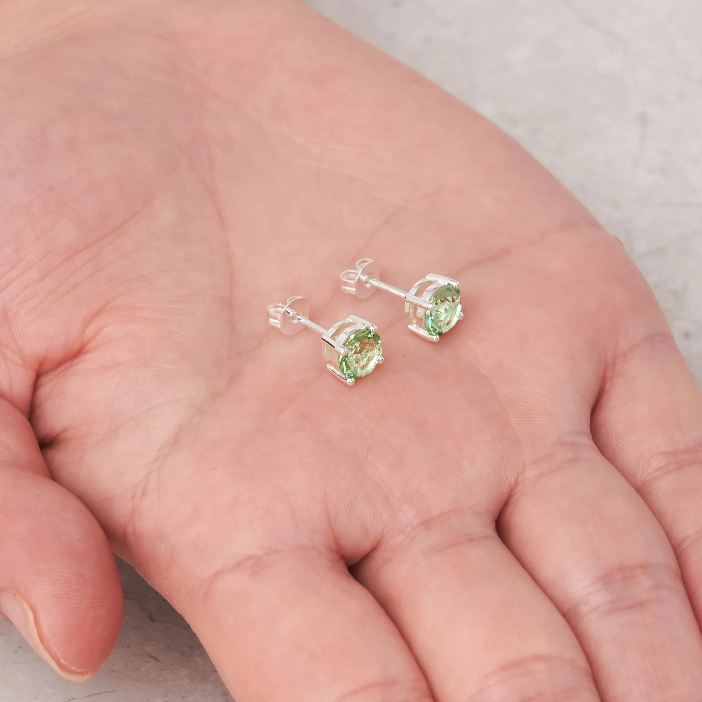 August (Peridot) Birthstone Earrings Created with Zircondia® Crystals