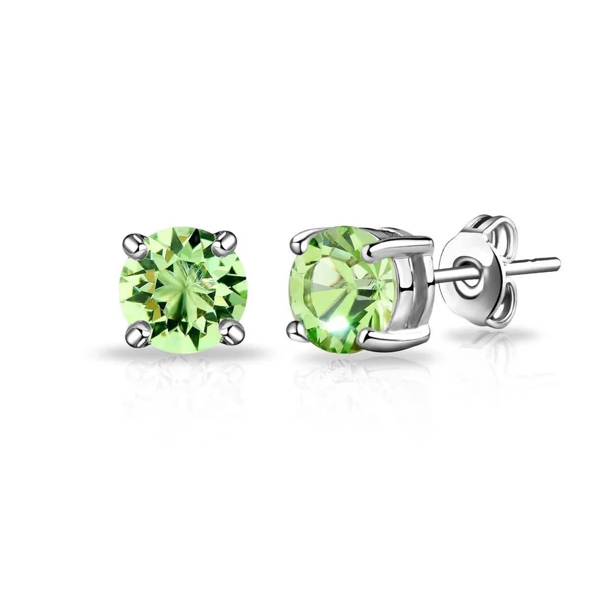 August (Peridot) Birthstone Earrings Created with Zircondia® Crystals