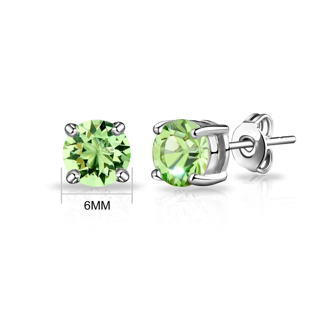 August (Peridot) Birthstone Earrings Created with Zircondia® Crystals