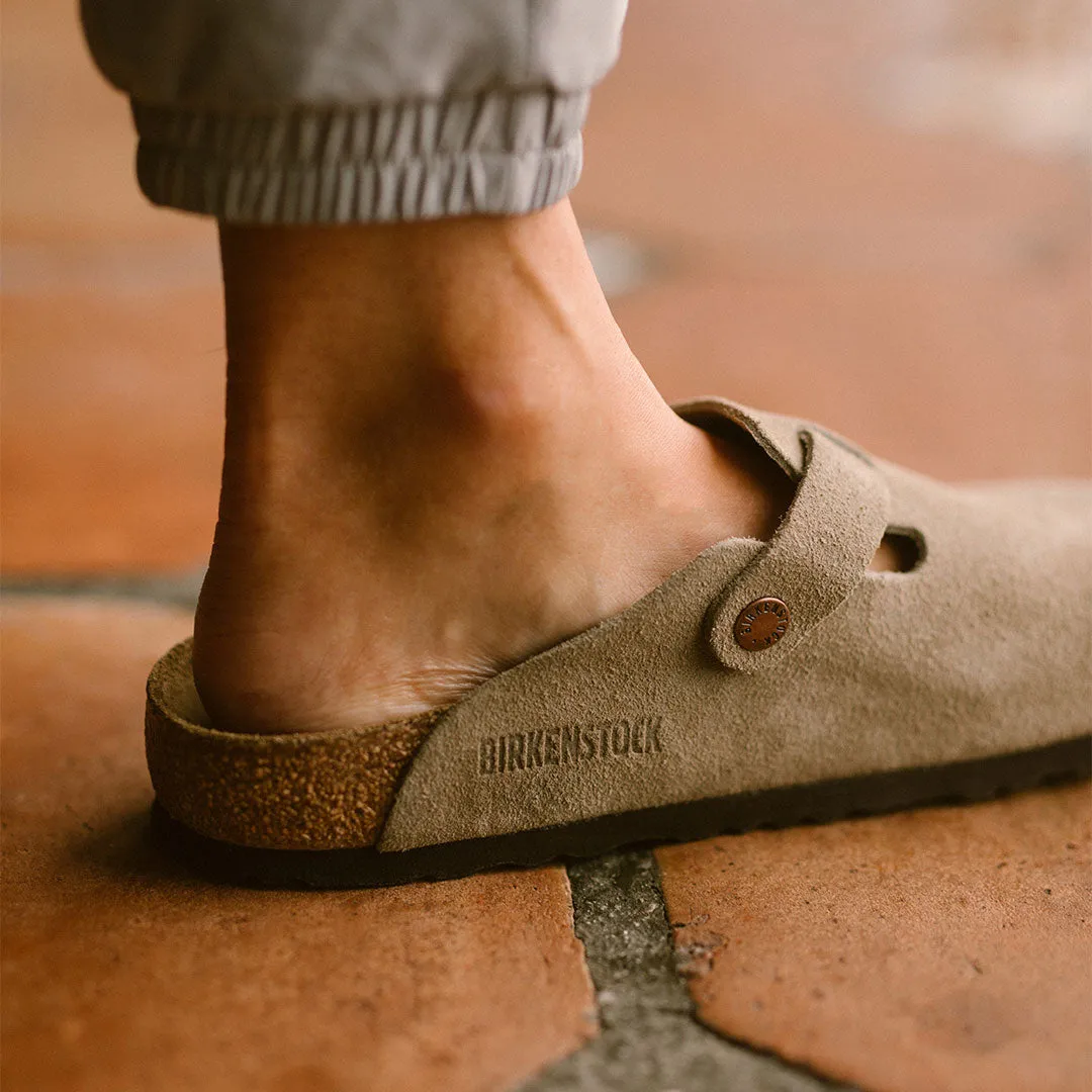 Birkenstock Boston Soft Footbed Suede Leather-Taupe