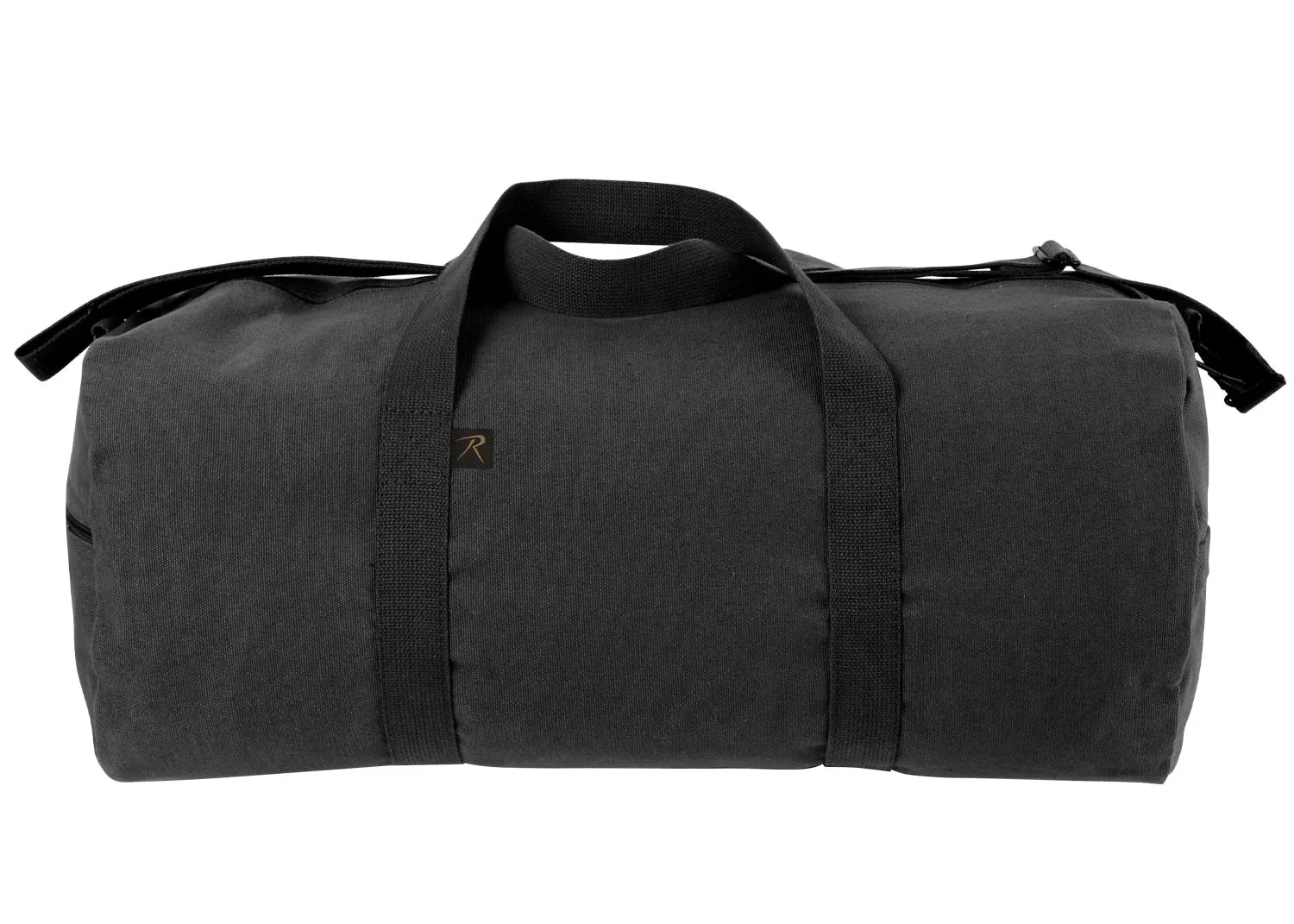 Black Heavyweight Cotton Canvas Duffle Bag Sports Gym Shoulder & Carry Bag 24"x12"x12"