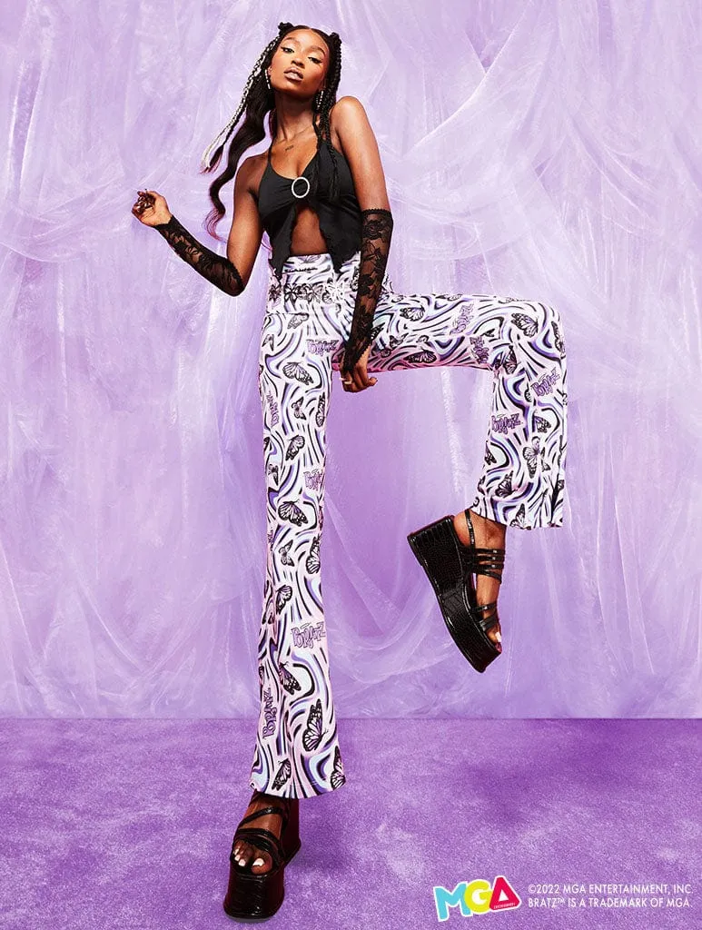 Bratz x Skinnydip Butterfly Print Jersey Flares