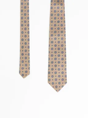 Brown Medallion Patterned Tie