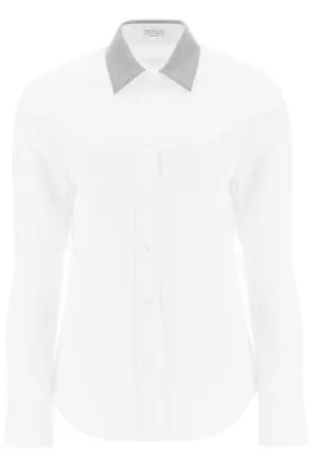 BRUNELLO CUCINELLI shirt with beaded collar