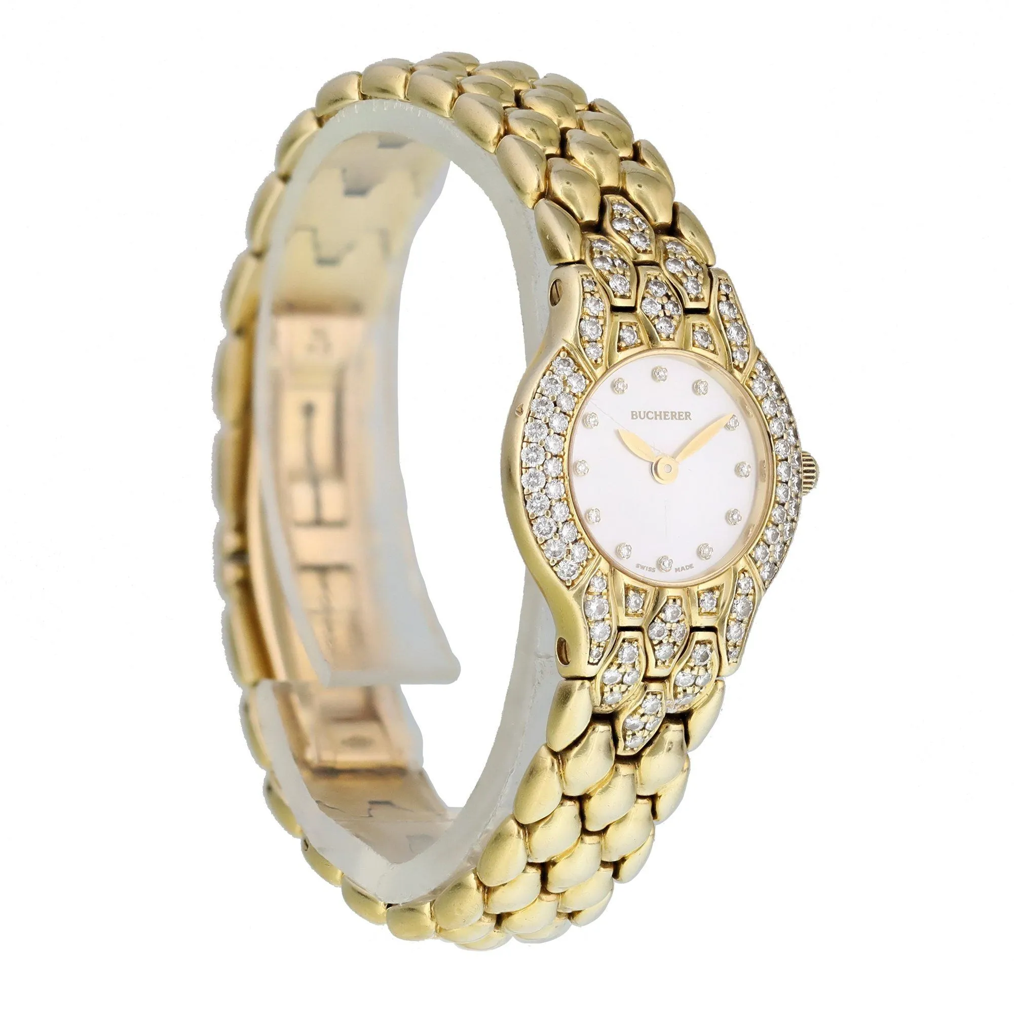 Bucherer Medea Pearl Dial Yellow Gold Ladies Watch