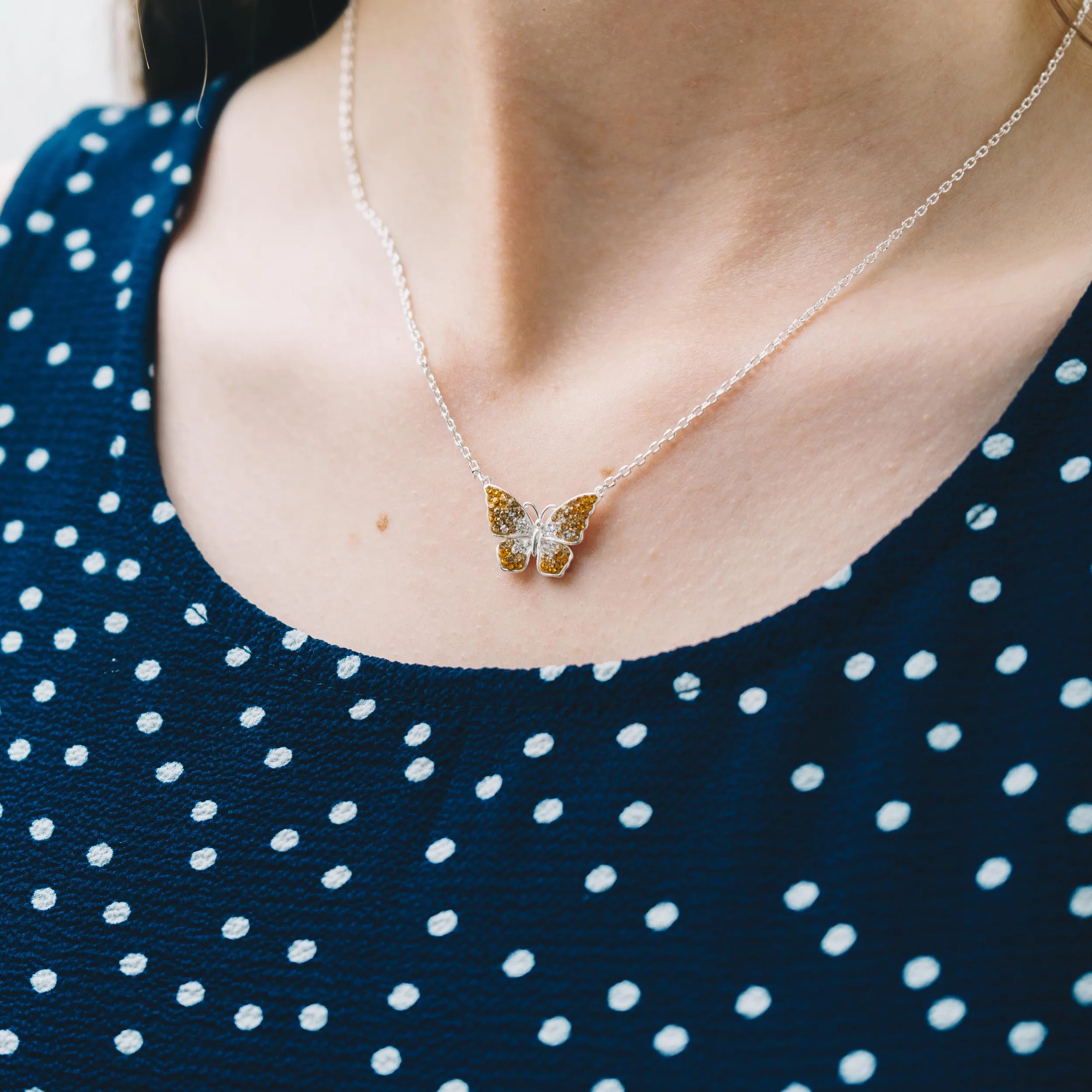 Butterfly Necklace with Zircondia® Crystals