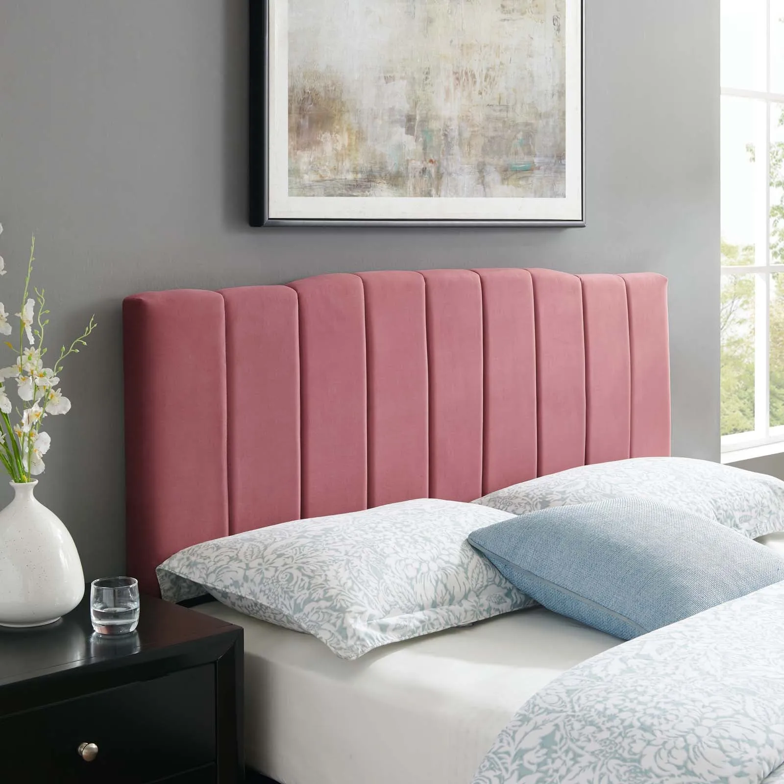 Camilla Channel Tufted Performance Velvet Headboard by Modway