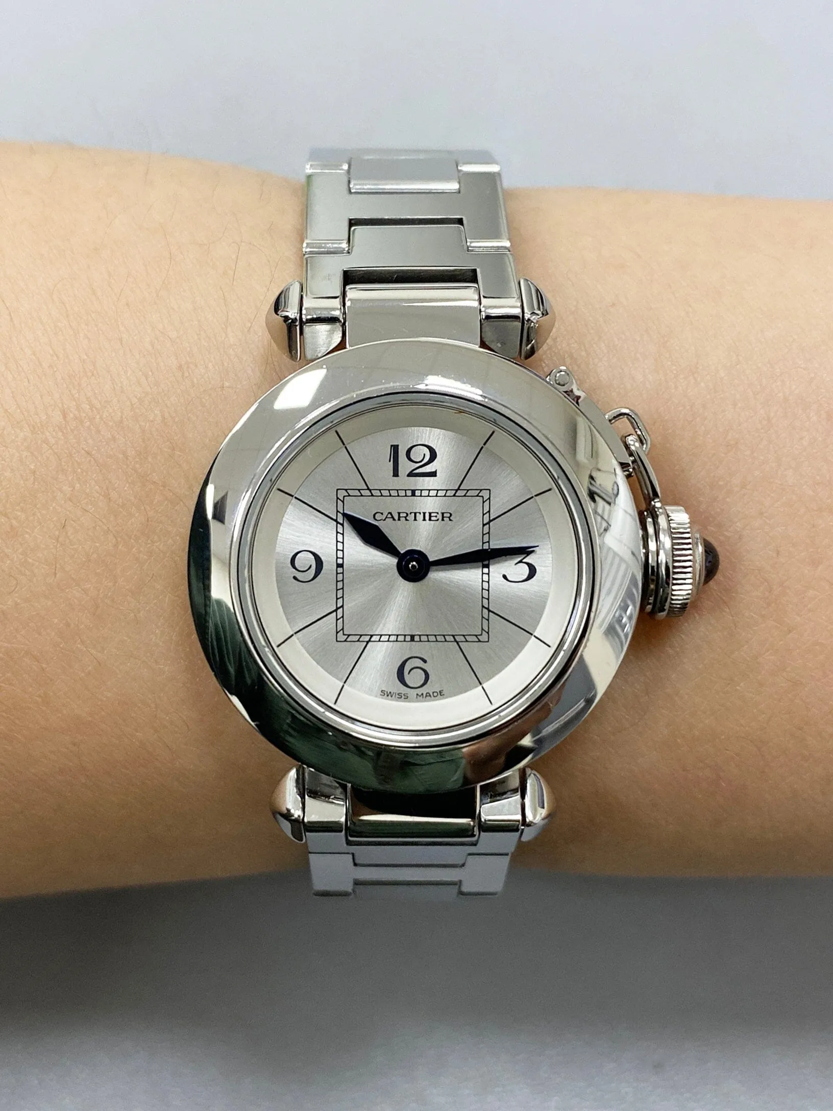 Cartier Miss Pasha W3140007 Silver Dial Ladies Watch Box Papers