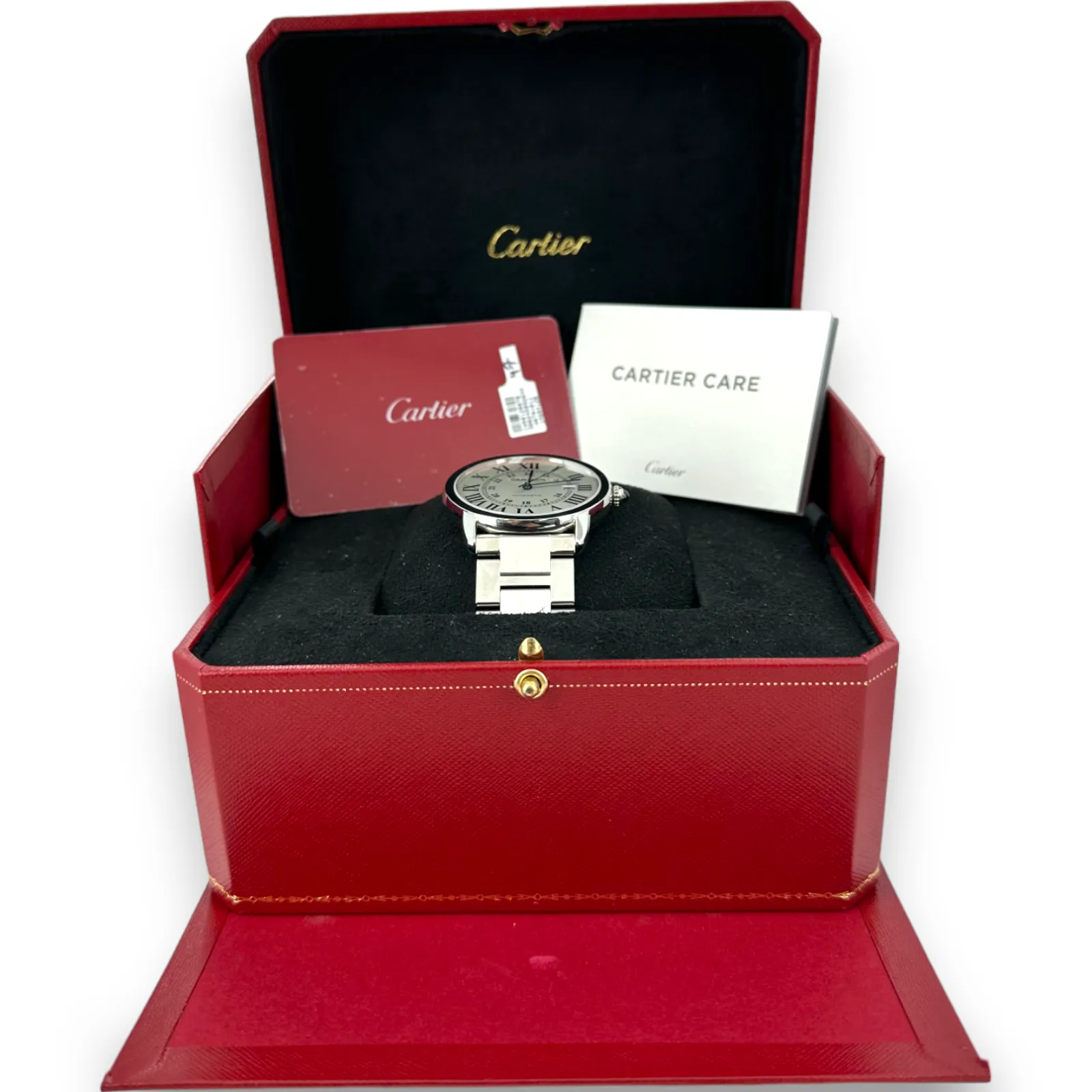 Cartier Ronde Solo XL 3802 42mm Stainless Steel White Dial Watch B&P