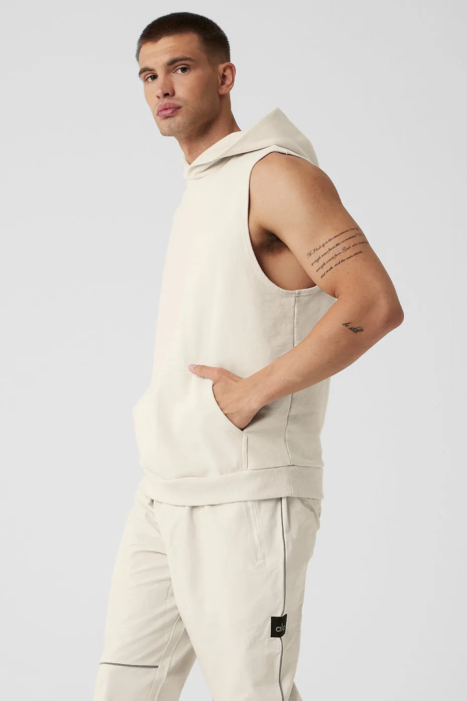 Chill Sleeveless Hoodie - Bone