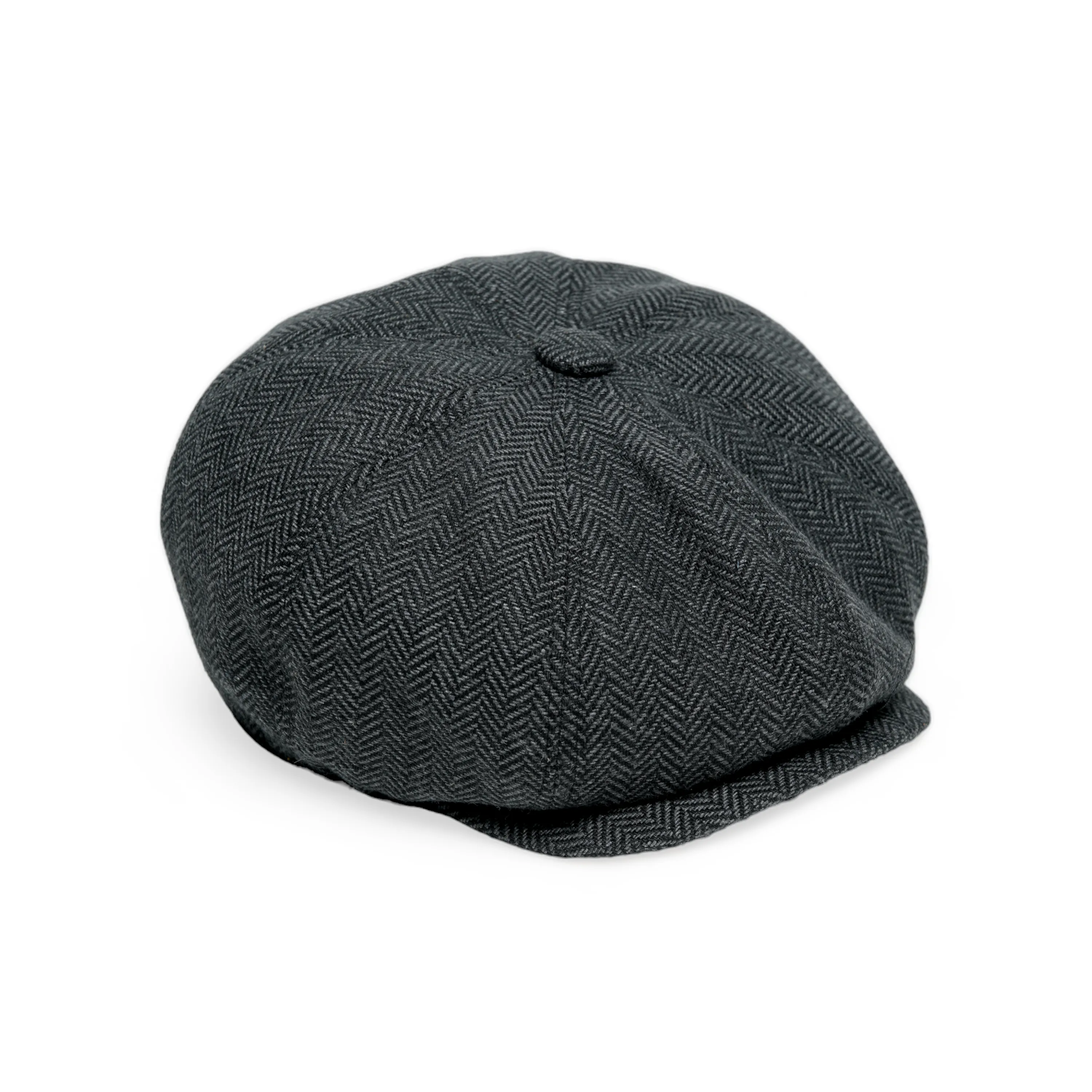 Chokore Herringbone Vintage Baker Boy Cap (Dark Gray)