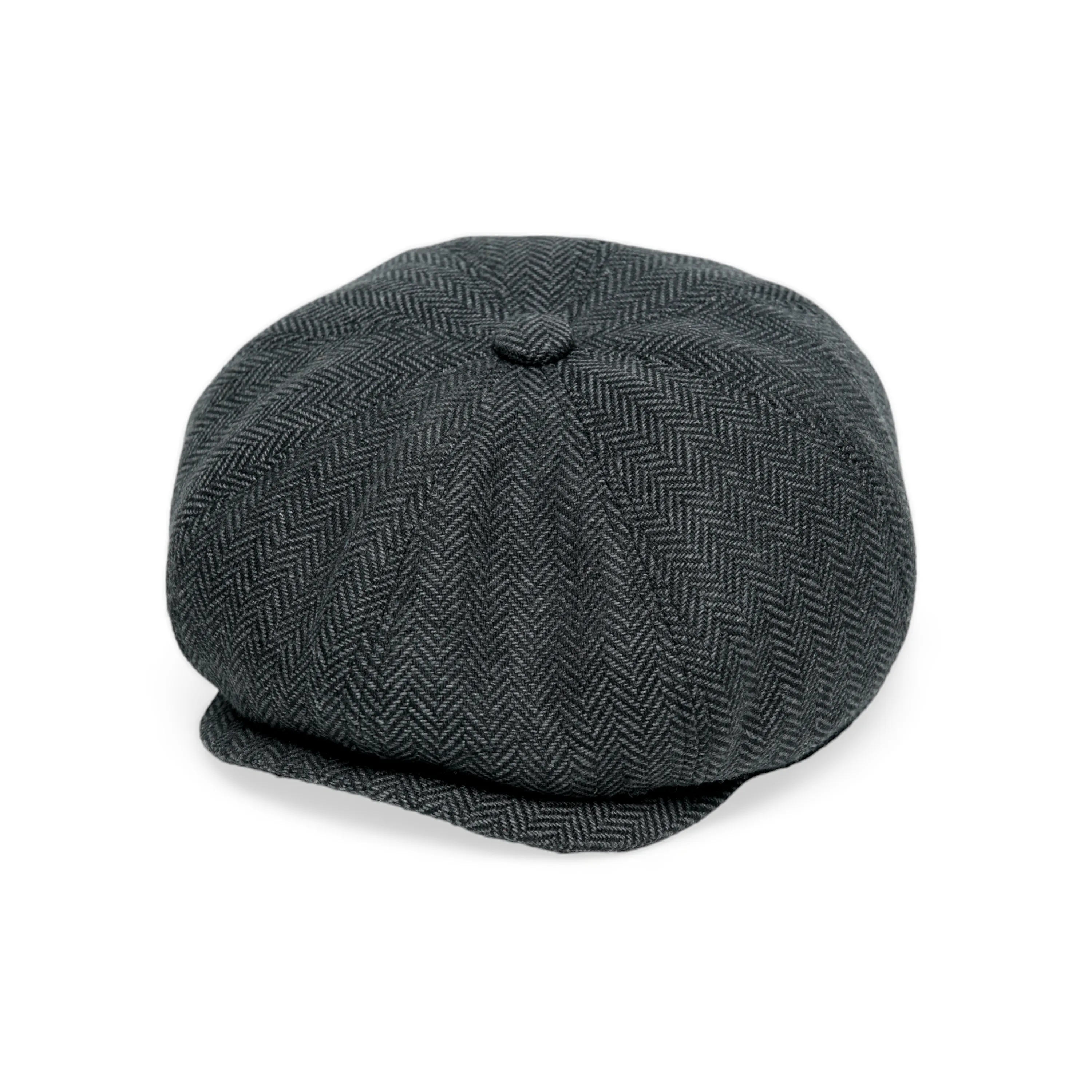 Chokore Herringbone Vintage Baker Boy Cap (Dark Gray)