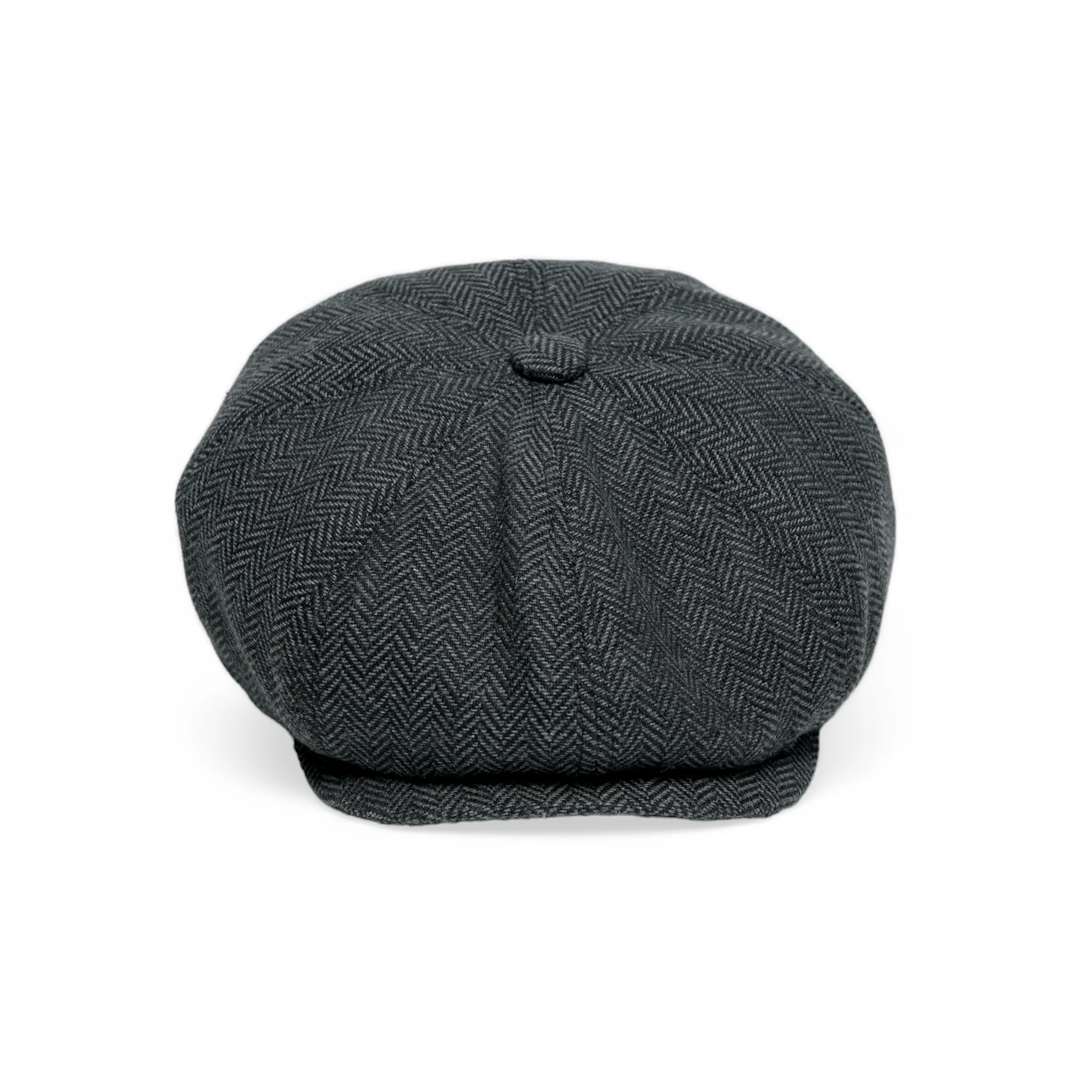 Chokore Herringbone Vintage Baker Boy Cap (Dark Gray)