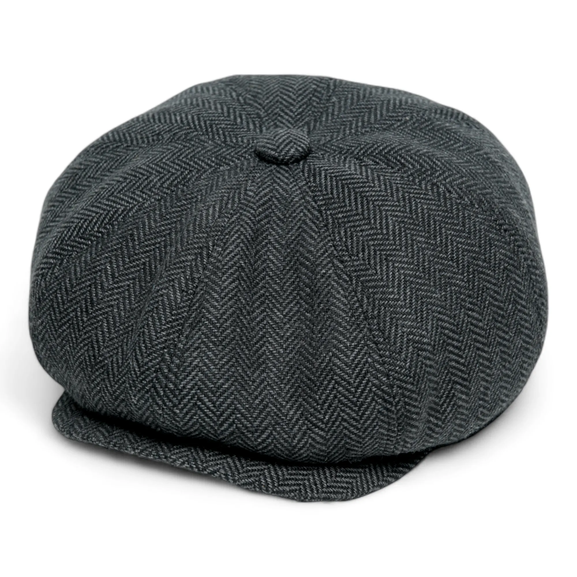 Chokore Herringbone Vintage Baker Boy Cap (Dark Gray)