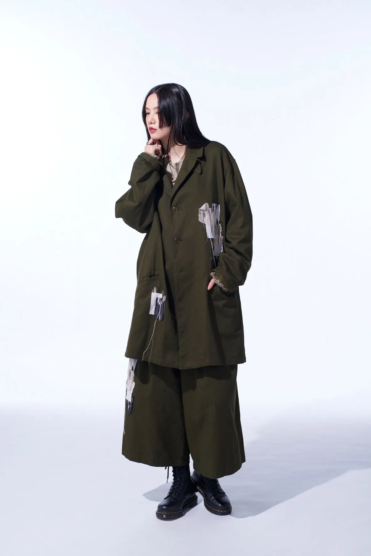 COTTON DRILL BOROAPPLIQUE LONG JACKET