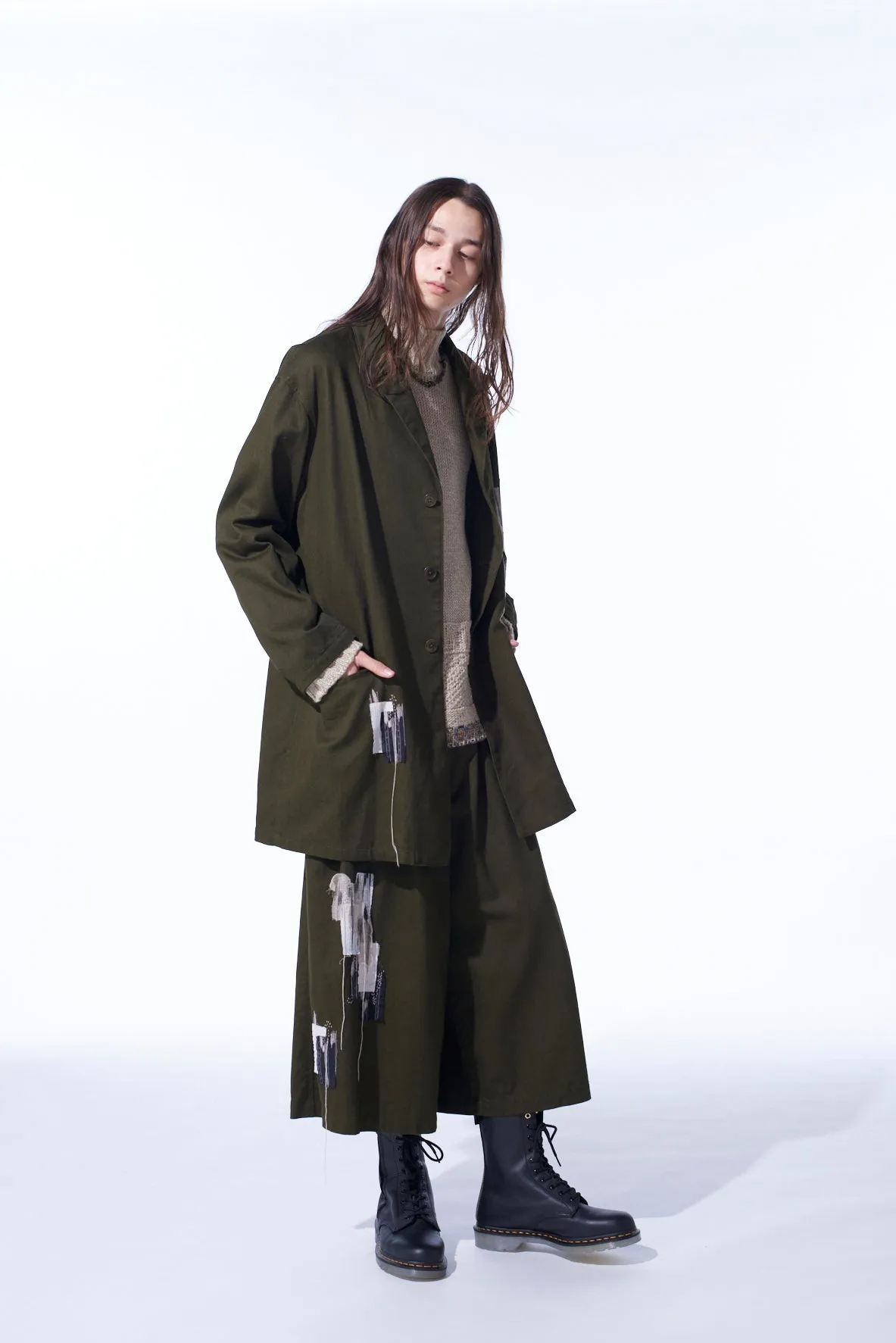 COTTON DRILL BOROAPPLIQUE LONG JACKET