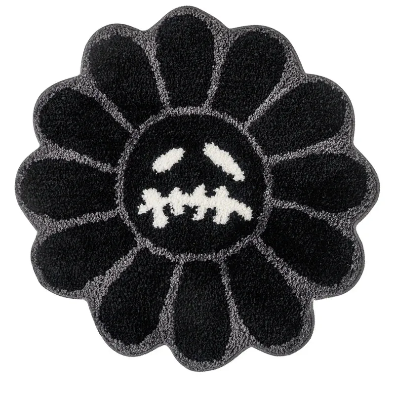 Cozy Smiling Face Flower Tufted Rug