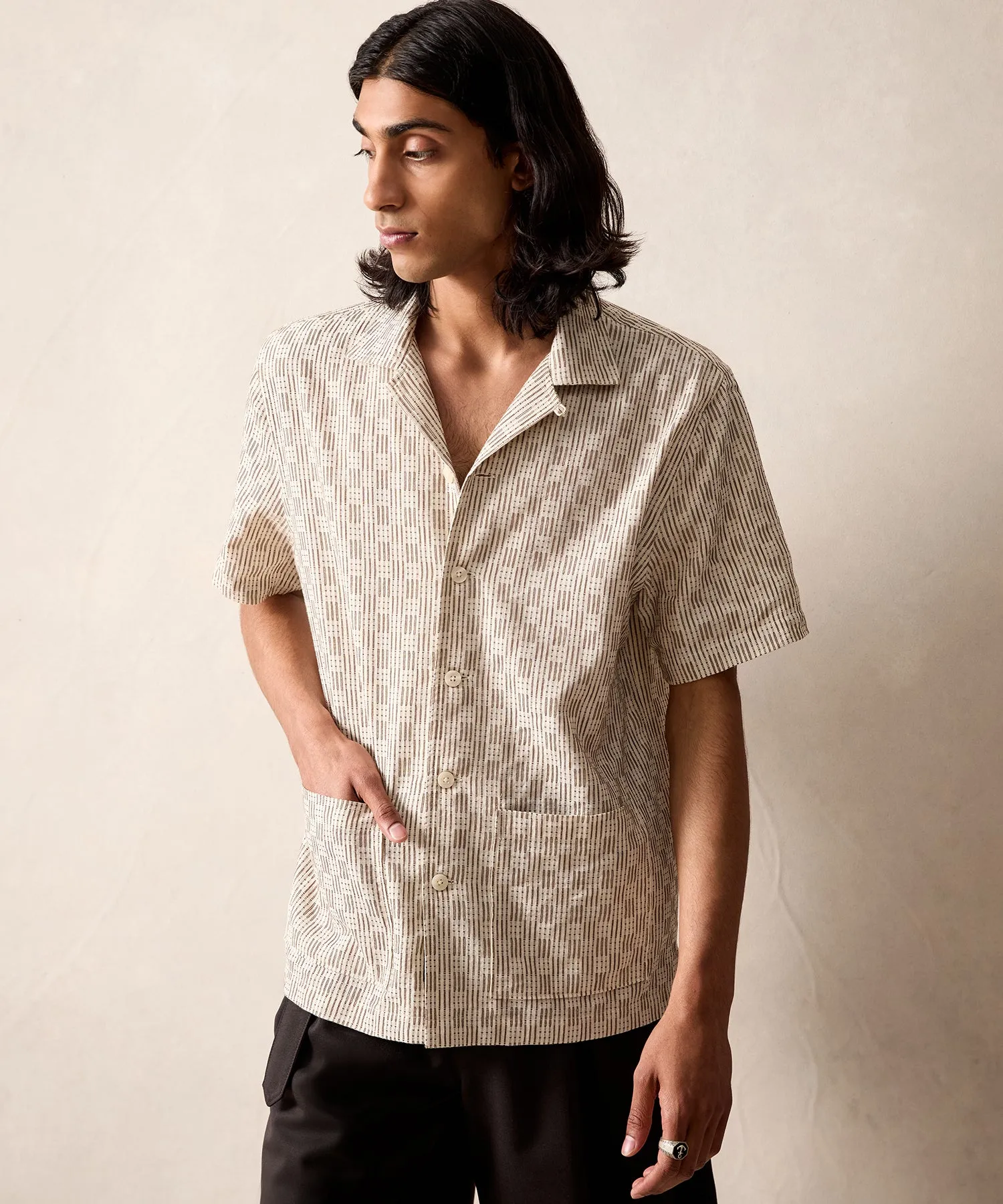 Crosshatch Leisure Shirt in Beige