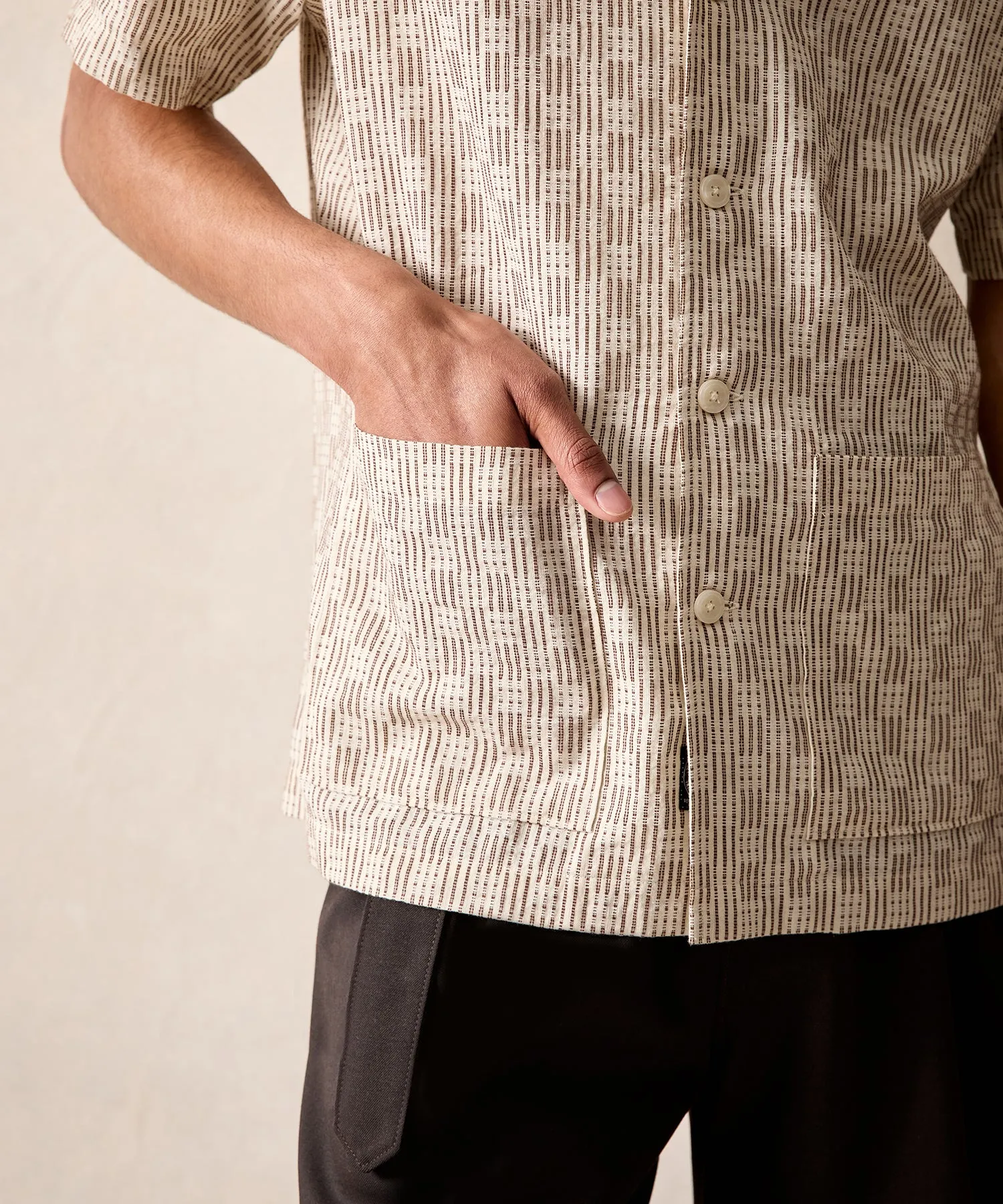 Crosshatch Leisure Shirt in Beige