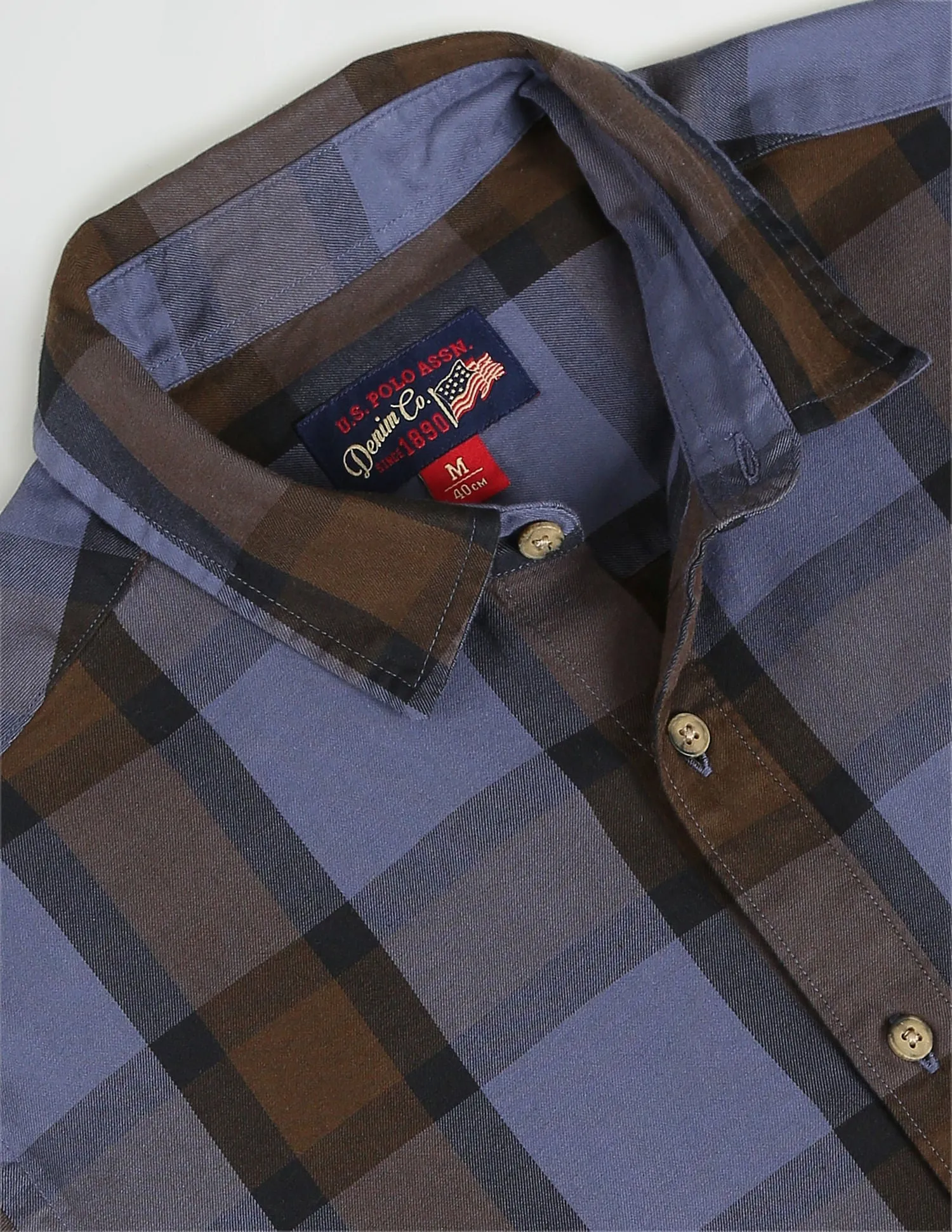 Cutaway Collar Plaid Check Shirt