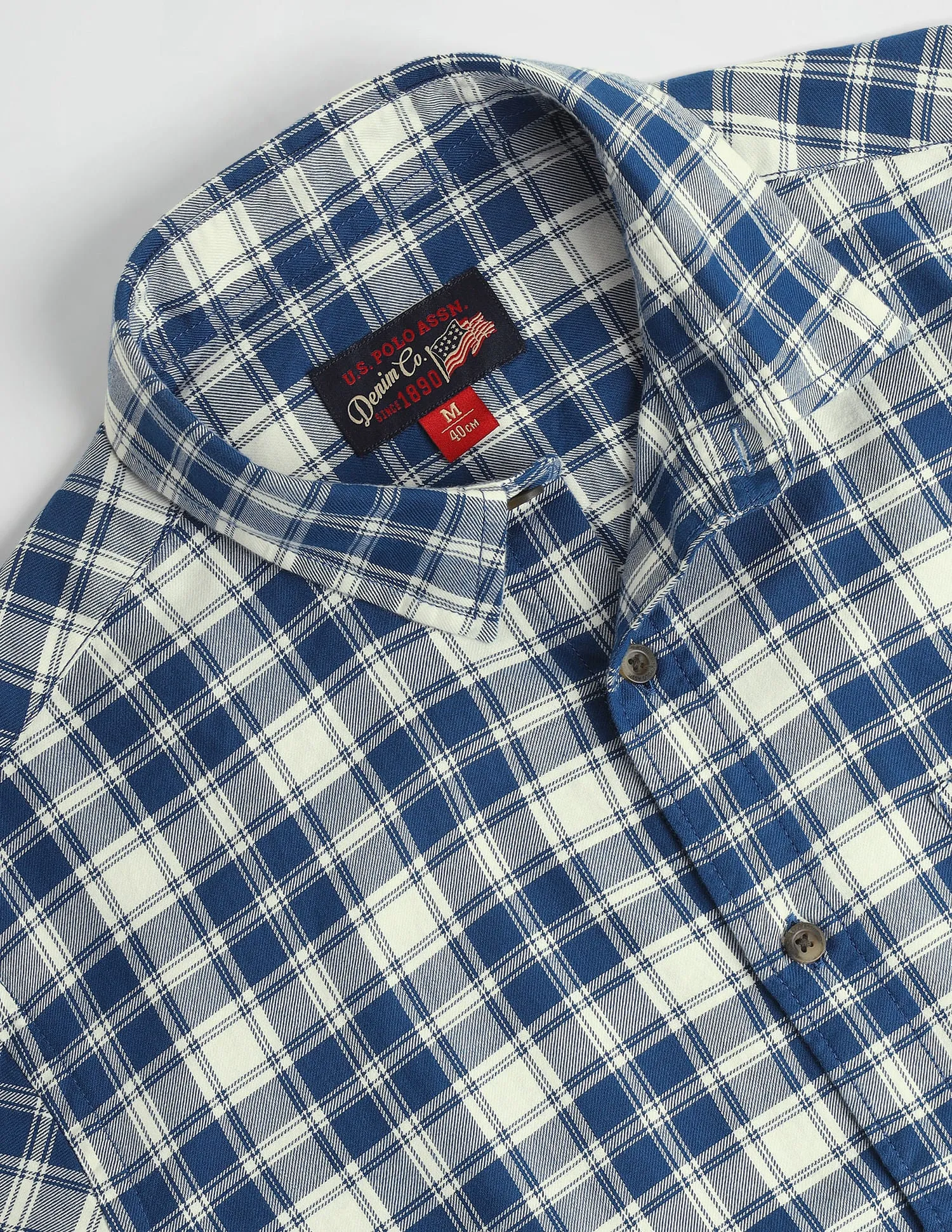 Cutaway Collar Tartan Shirt