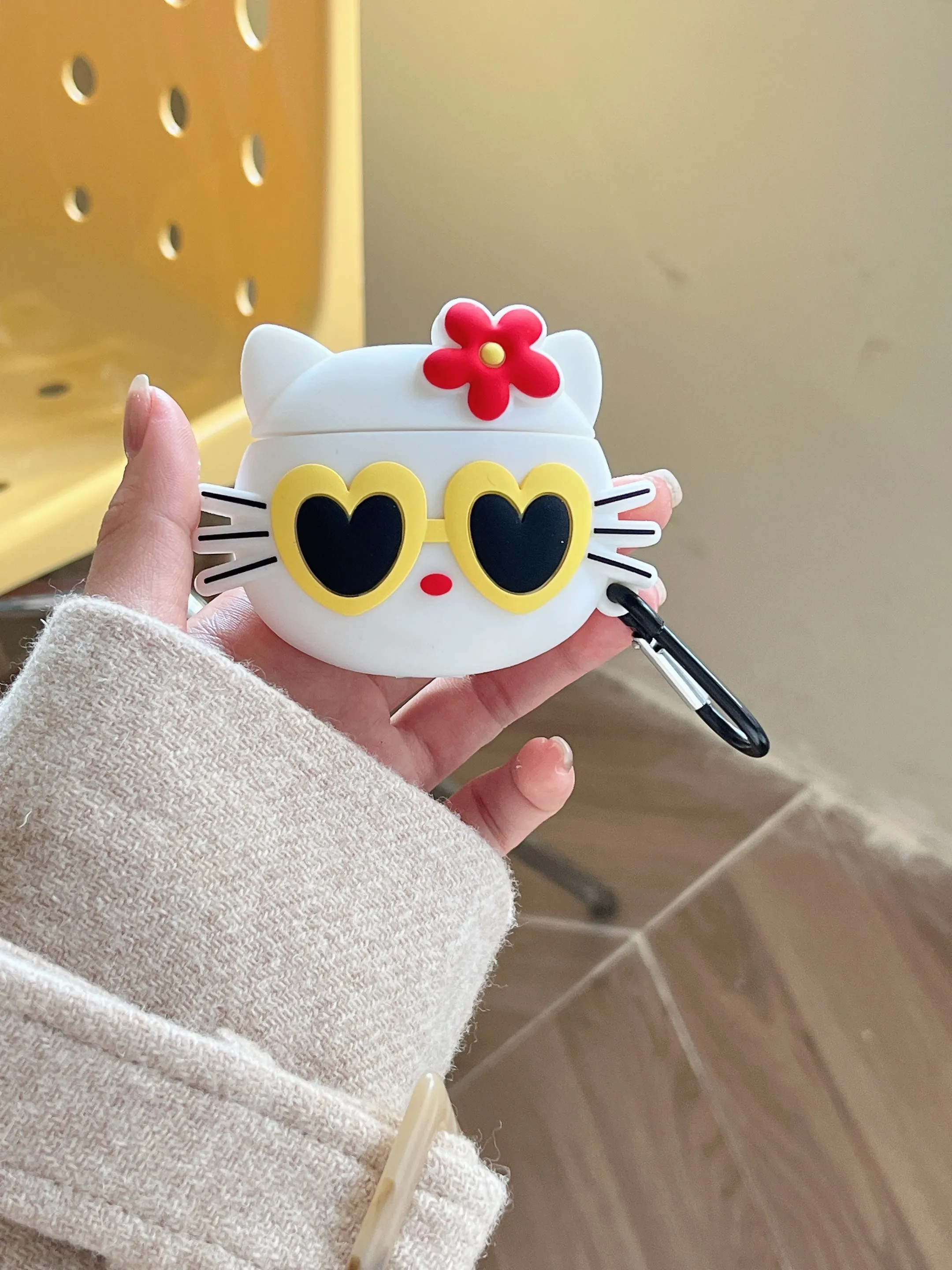 Cute Kitty In Sunglasses Silicon Airpod Case