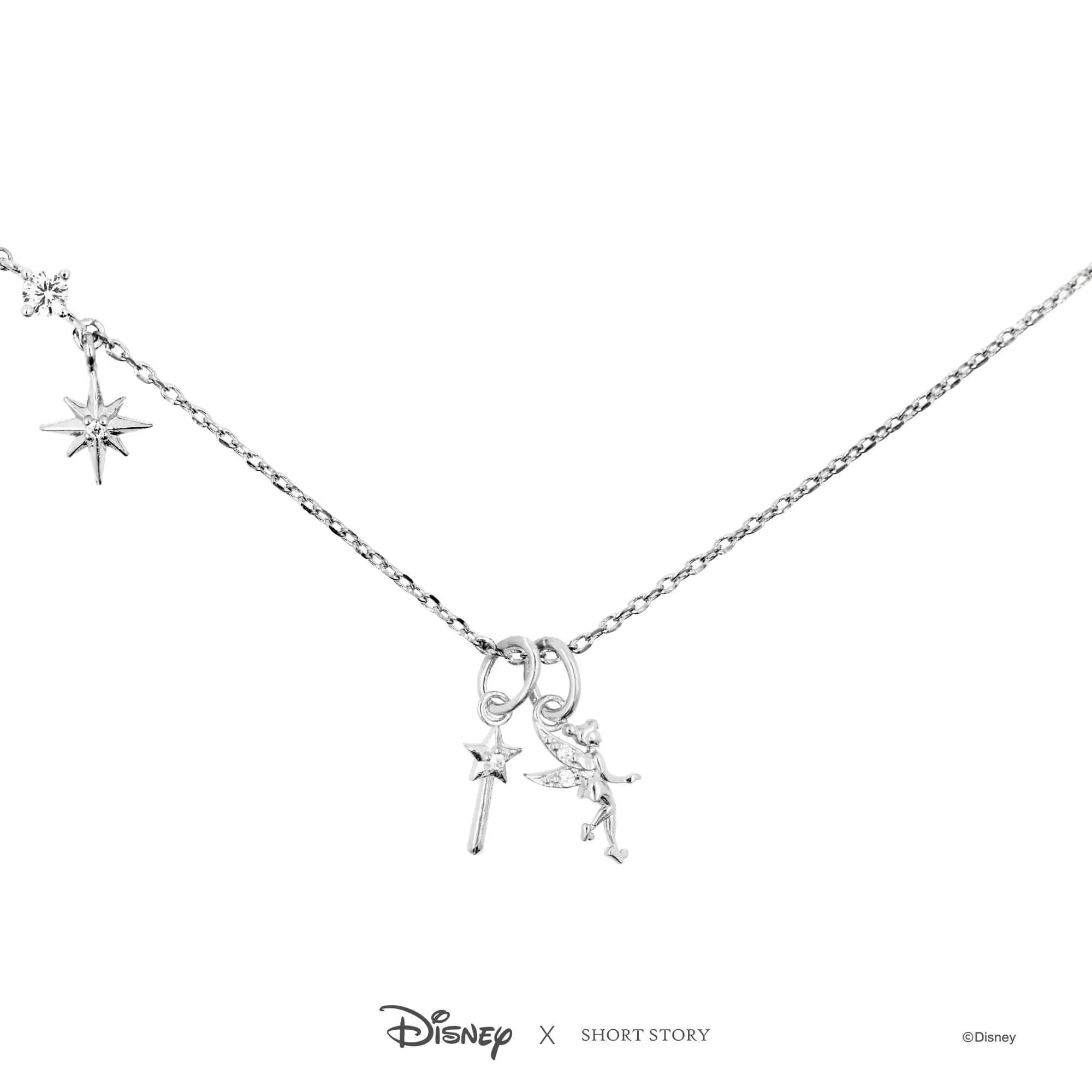 Disney Necklace Charm Diamante Tinker Bell