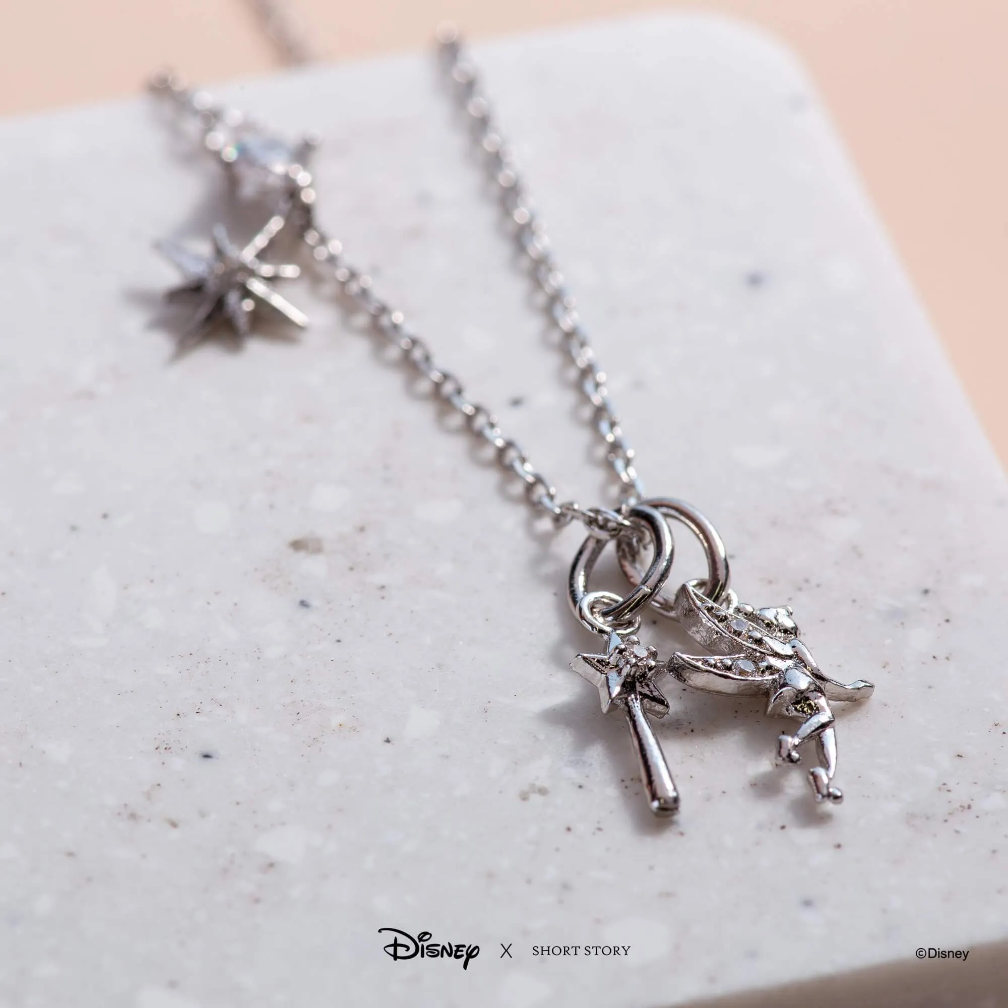 Disney Necklace Charm Diamante Tinker Bell