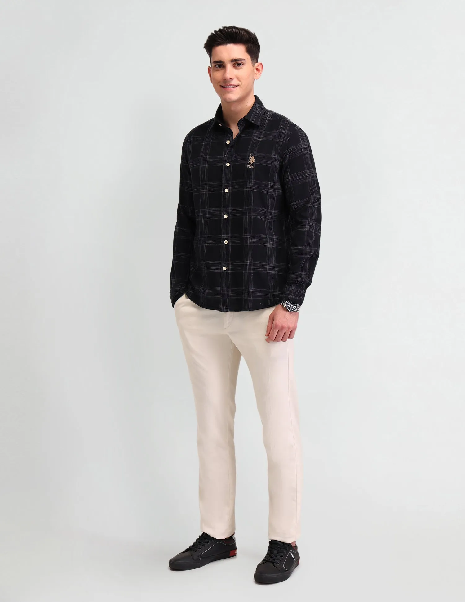 Dupplin Checked Slim Fit Shirt