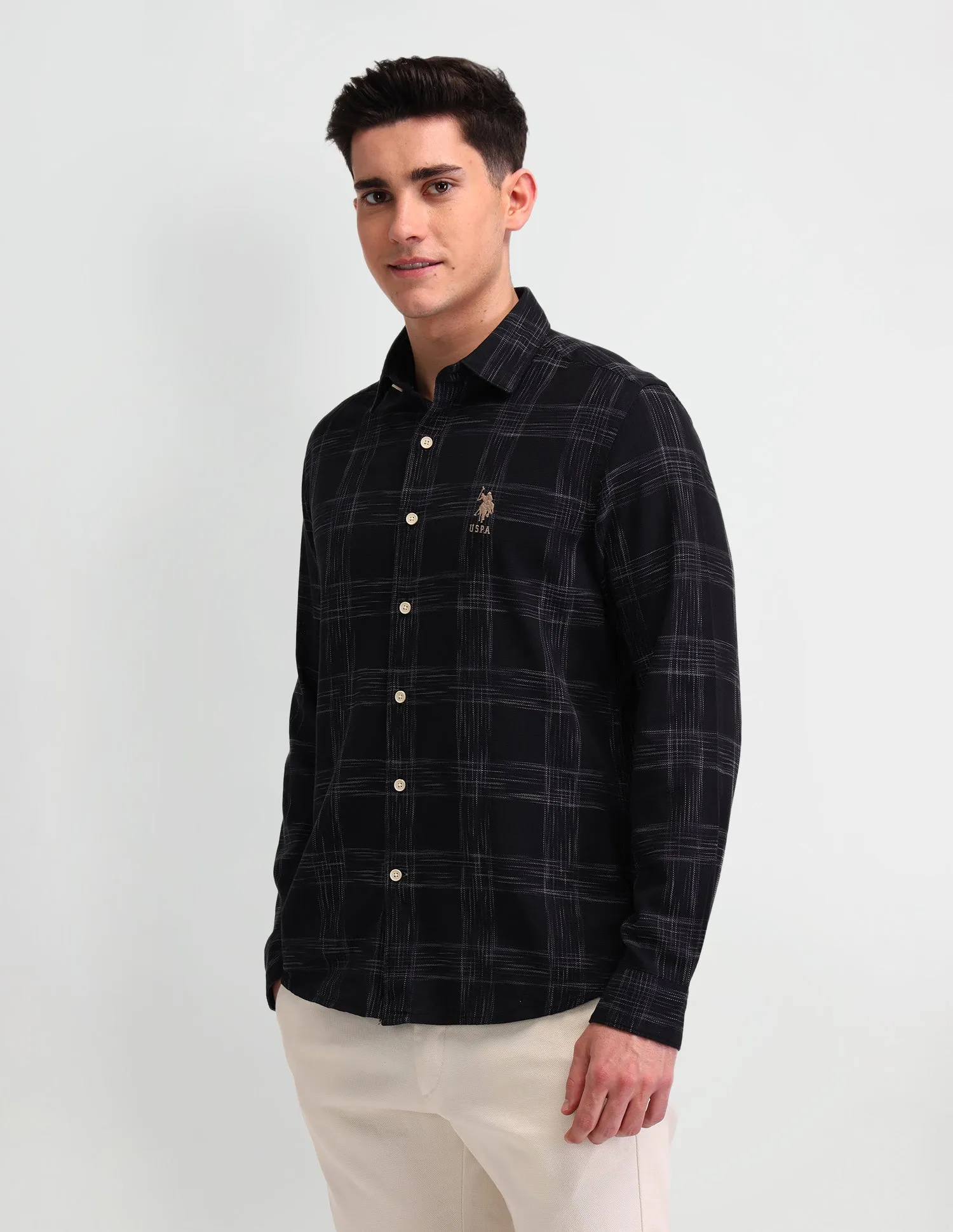 Dupplin Checked Slim Fit Shirt