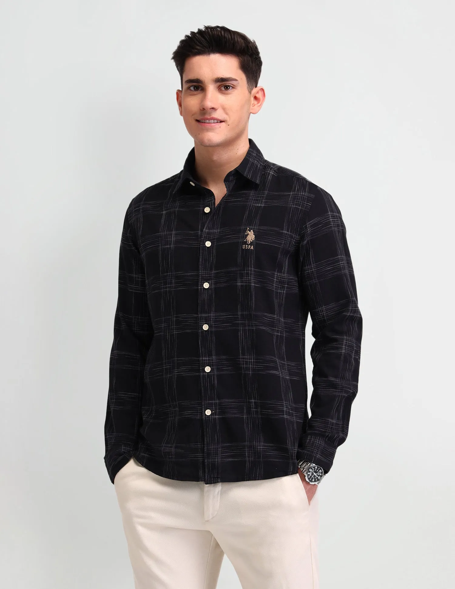 Dupplin Checked Slim Fit Shirt