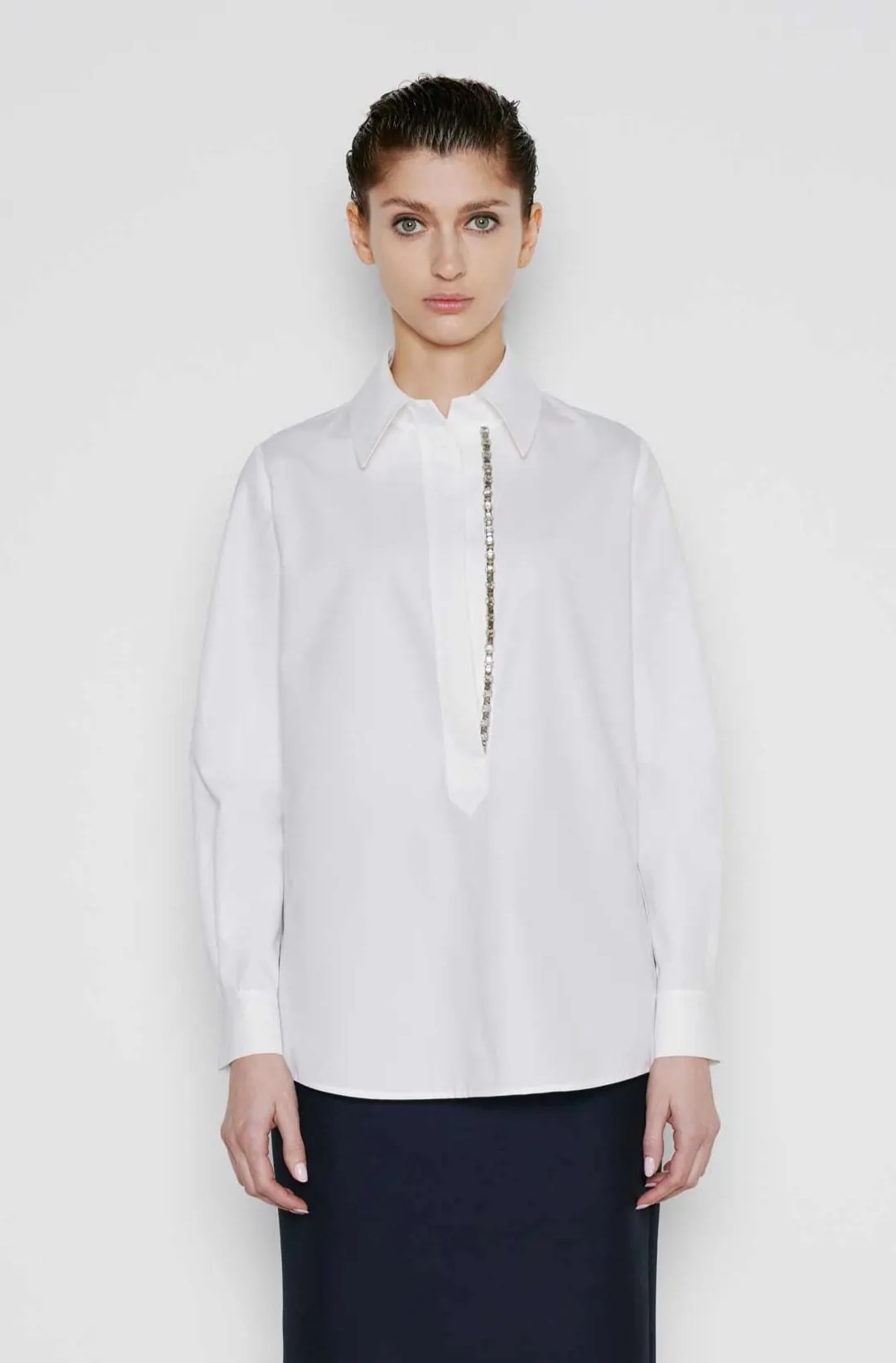 Embellished Poplin Shirt