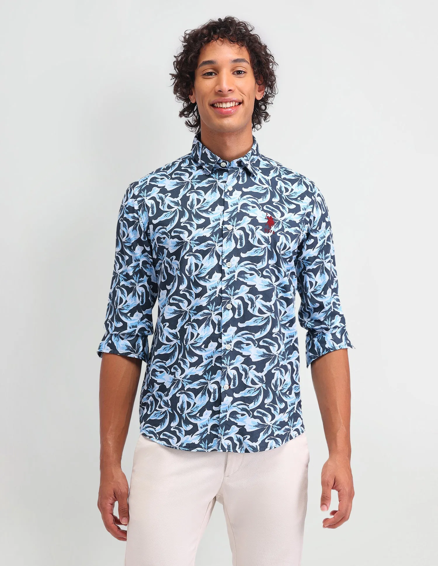 Floral Pattern Twill Shirt