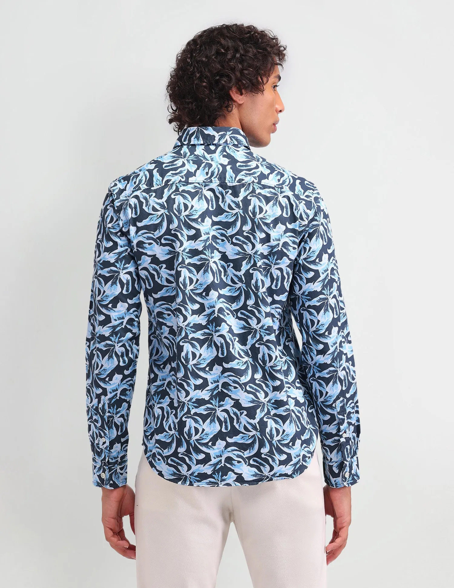 Floral Pattern Twill Shirt