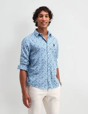 Floral Pattern Twill Shirt