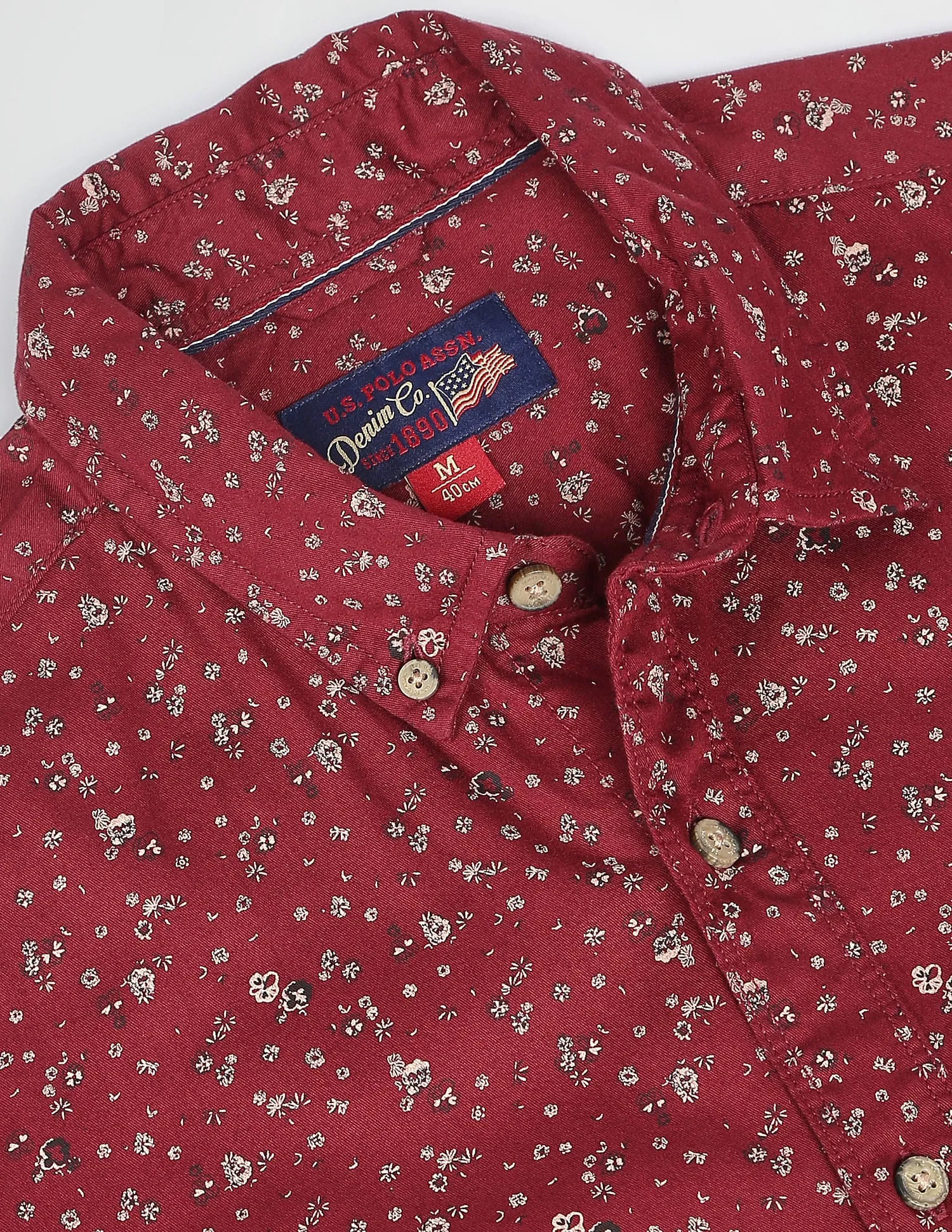 Floral Print Button Down Collar Shirt