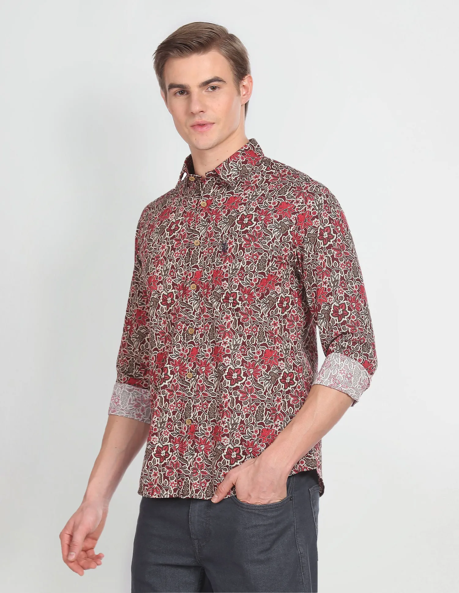 Floral Print Cotton Shirt