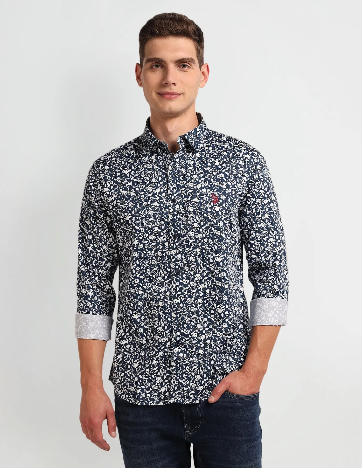 Floral Print Slim Fit Shirt