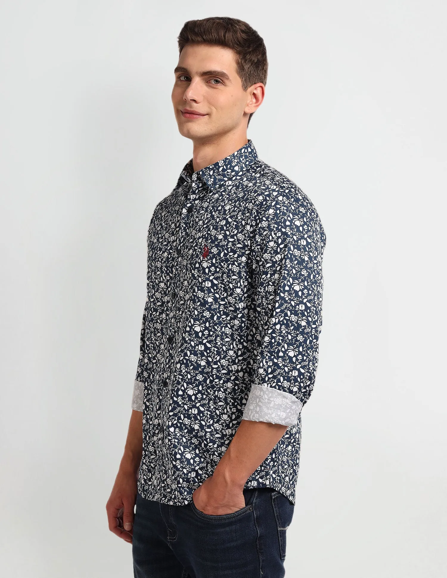 Floral Print Slim Fit Shirt